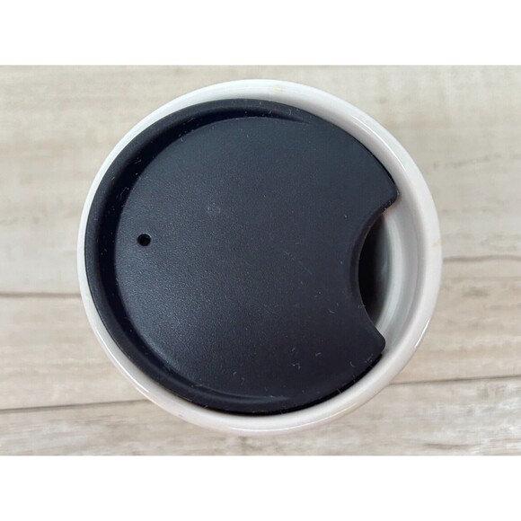 2012 Starbucks Quilted White Porcelain Coffee Travel Mug 10 Fl Oz With Lid - Picture 6 of 11